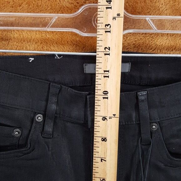 JOHN VARVATOS Jeans Mens Size 30 Black Slim Fit Waxed Coated JV 702 $248 - Picture 9 of 11